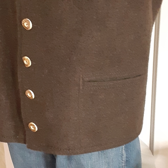 Litzlfelde made Germany Virgin Wool 8 Wood Chip Button Military Collar Size 50/L - Picture 9 of 10